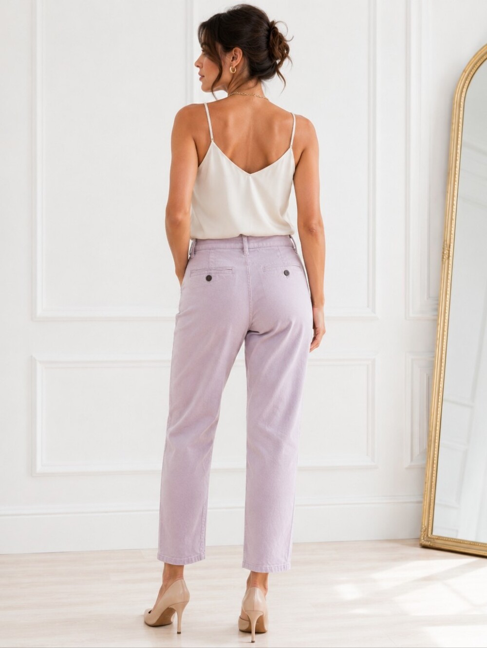 Violets & Rose Lavender Stretch Jeans Size 14 Straight Leg Pastel Denim - Picture 2 of 8